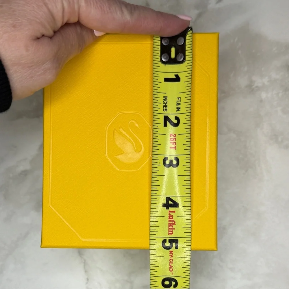 Authentic Swarovski Yellow Rectangular Jewelry Box with Outer Sleeve – Empty